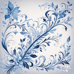 Decorative blue swirling floral patter