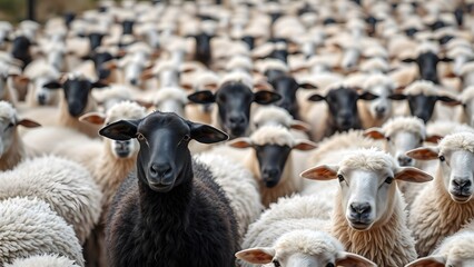 flock of sheep in a farm