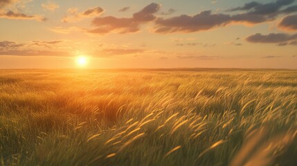 Wall Mural - sunset in the field