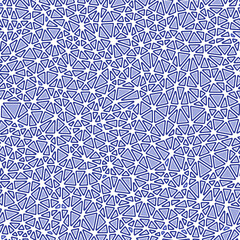 Poster - Abstract background with geometric mosaic shapes. Rounded solid shapes in frames. Small triangles size. One tone colored style. Repeatable pattern. Creative vector tiles. Seamless vector illustration.