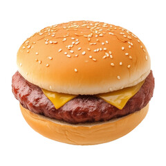 Isolated classic cheeseburger.