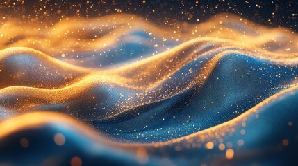 Touch the future, interface technology, the future of user experience. abstract background of gold and blue colors