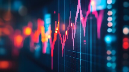 Aufkleber - thriving market graph on digital screen showcasing financial growth and investment opportunities vis