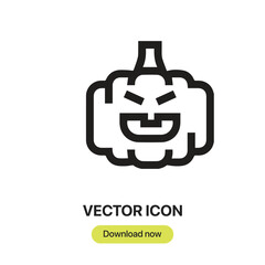 Poster - Pumpkin icon vector. Linear-style sign for mobile concept and web design. Pumpkin symbol illustration. Pixel vector graphics - Vector.	