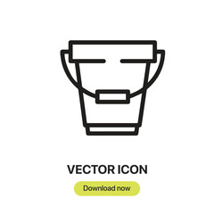 Fototapete - Bucket icon vector. Linear-style sign for mobile concept and web design. Bucket symbol illustration. Pixel vector graphics - Vector.	