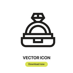 Fototapete - Ring icon vector. Linear-style sign for mobile concept and web design. Ring symbol illustration. Pixel vector graphics - Vector.	
