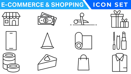 Poster - E-commerce avd Shopping icons collection set. Online shopping thin line icons. Shop icons vector