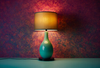 Table lamp on a colorful background