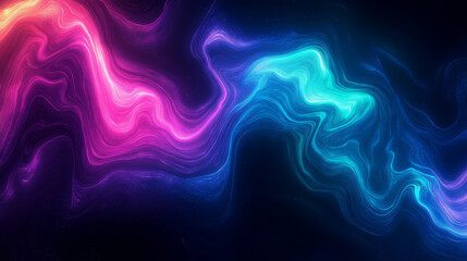 Wall Mural - A colorful, wavy line of light that is blue, purple, and pink