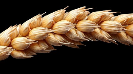 Poster -   Close-up of corn stalk on black backdrop with clipping mask at top