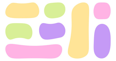 Wall Mural - set of pastel bubble empty square collection flat illustration