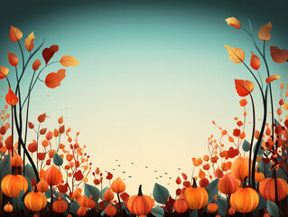 Wall Mural - Autumn mockup with slate in between leaves.