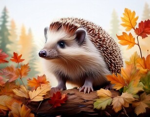 Canvas Print - Hedgehog in autumn 