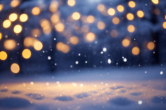 Illumination and snow blurred background