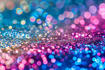 Wall Mural - vibrant colorful background with sparkling sequins in various colors. festive texture
