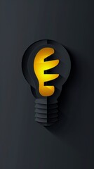 Poster - This striking design features a minimalistic lightbulb, showcasing an illuminated interior that casts a warm glow against a dark backdrop, ideal for innovative branding