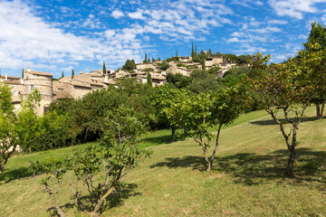 Mirmande, one of the Most Beautiful Villages of France, Drôme. City in southeastern France., Mirmande de is a picturesque medieval village perched on a hill.