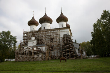 Wall Mural - Russia Arkhangelsk region, Kargopol on a cloudy summer day