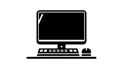 Leinwandbilder - Modern Computer Silhouette Vector Illustration. Sleek and Minimalist Design.