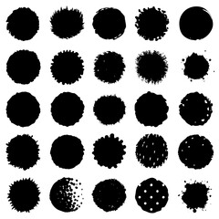 A visual of black circles on a white background creates contrast