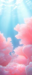 Wall Mural - pink coral with blue water in the background