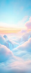 Wall Mural - a beautiful blue sky with a mountain range in the background