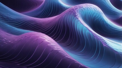 Wall Mural - illustration abstract background of Futuristic blue and violet waves 