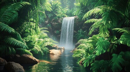 Canvas Print - waterfall in the jungle