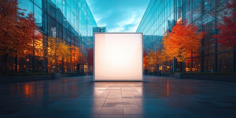 Canvas Print - Blank Billboard in Modern City