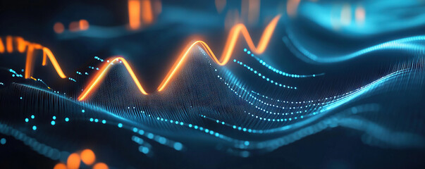 Poster - Digital background perfect for tech processes, neural networks, artificial intelligence, data transfer and security, digital storage, multimedia presentations, scientific studies, education, etc.