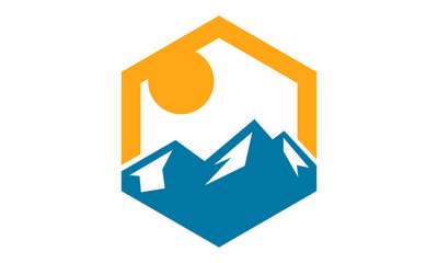 Poster - logo peak mountain vector