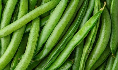 Wall Mural - full frame background of fresh green runner beans