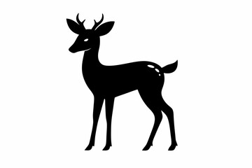 Canvas Print - deer black silhouette vector