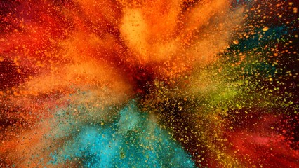 Wall Mural - Feeze Motion of Colored Powder Explosion.