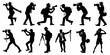 © CreativeDesignStudio - photographer different pose black Silhouettes vector set