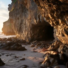 Poster - a cave on a beach. 