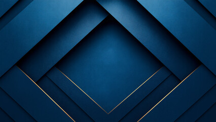 Wall Mural - Blue background, dark blue and gold color theme, symmetrical composition, high resolution, sharp focus, studio lighting, minimalist design, geometric shapes.