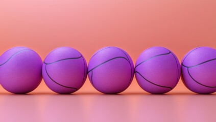 Purple Basketballs in a Row