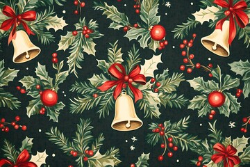 Sticker - christmas seamless background