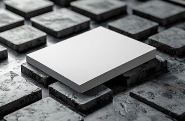 Canvas Print - White Book on Concrete Tiles