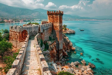 Scenic Coastal Fortress Overlooking Crystal Clear Waters