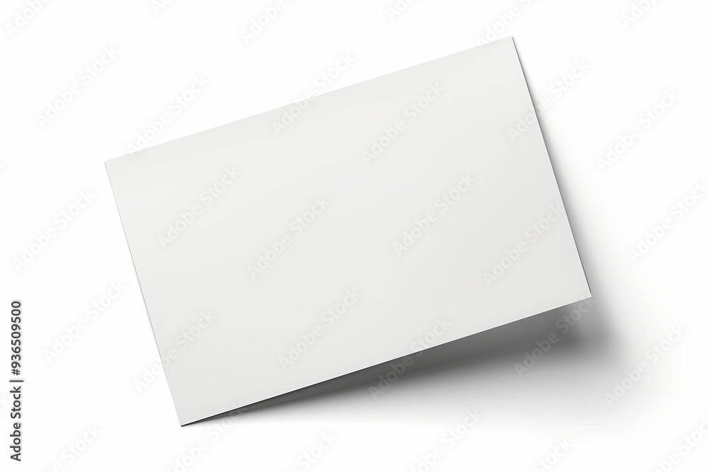 White piece of paper. Realistic A4 blank paper note template with soft ...