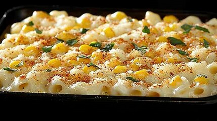 Poster -   Mac & cheese in casserole, topped with parmesan