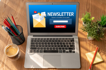 Poster - newsletter signup page on computer for customer to subscribe snugly newsletter update information to