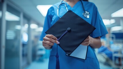 the nurse in graduation cap