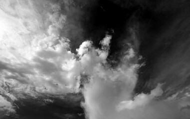 Wall Mural - Black and white sky with clouds