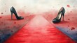 © FalseMercury - Elegant black high heels on blood-spattered red carpet