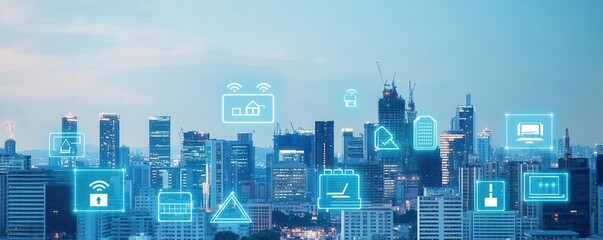 Wall Mural - A city where AI-driven systems optimize energy use, reduce waste, and manage resources sustainably, urban development, sustainability, technological innovation