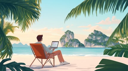 people working remotely from exotic locations