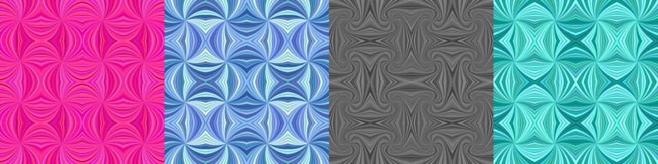 Poster - Abstract seamless curved stripe pattern set